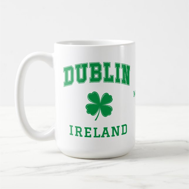 Custom Name Dublin Ireland Coffee Mug (Left)