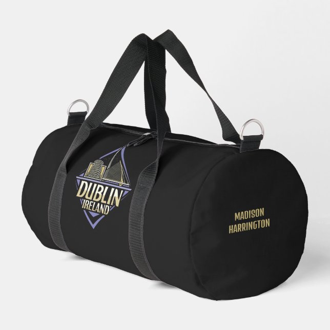 Custom Name Dublin Ireland Duffle Bag (Left Corner)