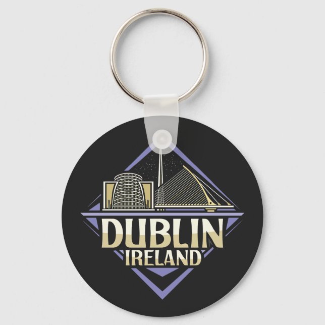 Custom Name Dublin Ireland Key Ring (Front)