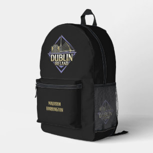 Custom Name Dublin Ireland Printed Backpack