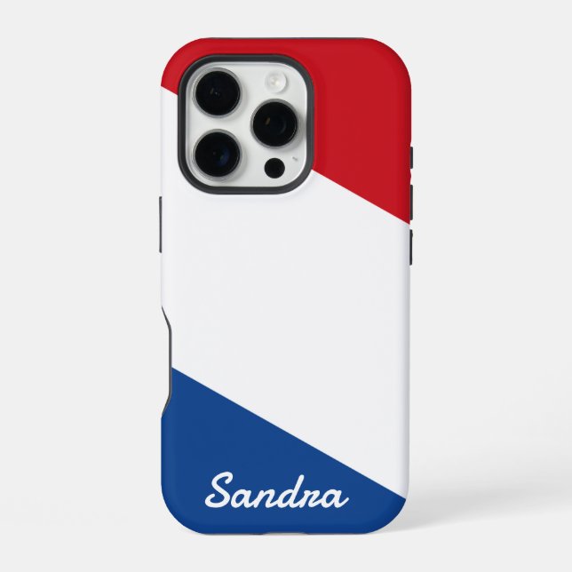 Custom Name Dutch Flag iPhone 16 Pro Case (Back)