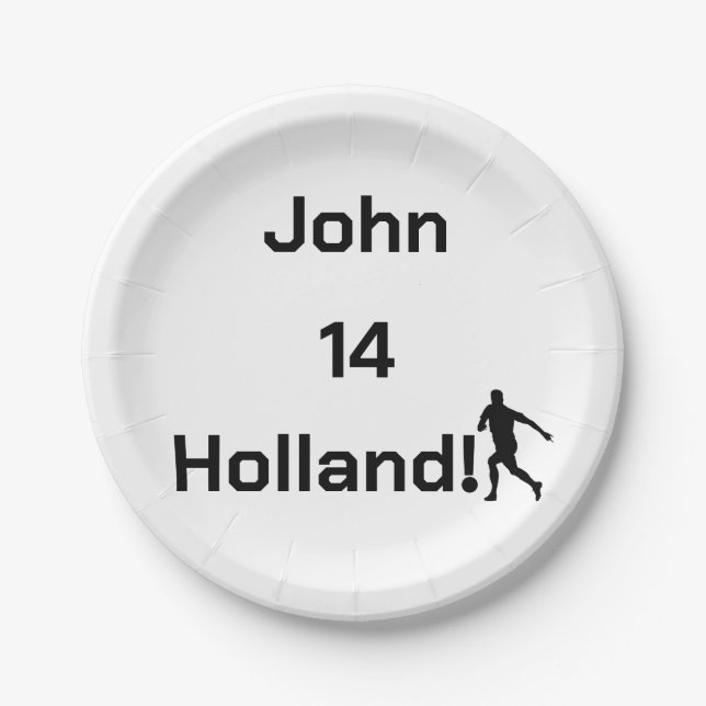 Custom Name Dutch Football Fan Paper Plate (Front)