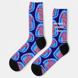 CUSTOM NAME Easing GOD Out Geode 12 Step AA Slogan Socks