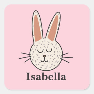 Custom Name Easter Bunny Square Sticker