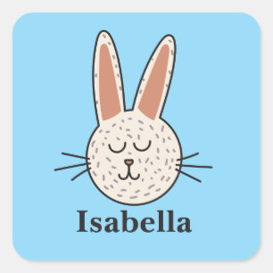 Custom Name Easter Bunny  Square Sticker