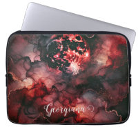 Custom Name Eerie Blood Moon Halloween Alcohol Ink