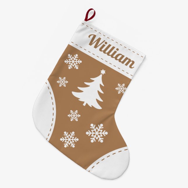 Custom Name Elegant Christmas Stocking (Front (Hanging))