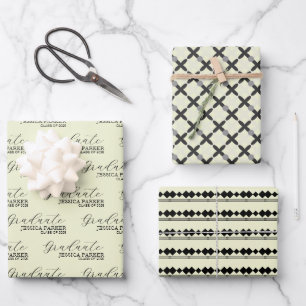 Custom Name Elegant Graduate  Wrapping Paper Sheet