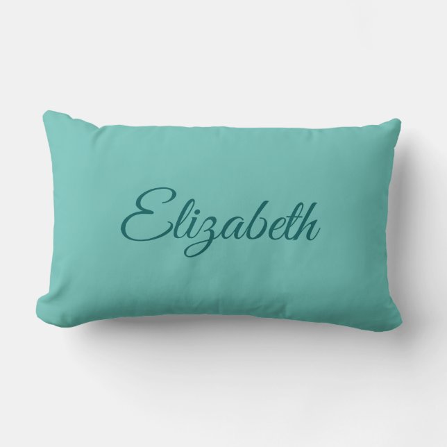 Custom Name Elegant Handwritten Script Modern Lumbar Cushion (Front)