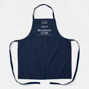 Custom Name Elegant Professional Navy Blue Staff Apron