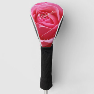 Custom Name Elegant Rose Flower Golf Head Cover