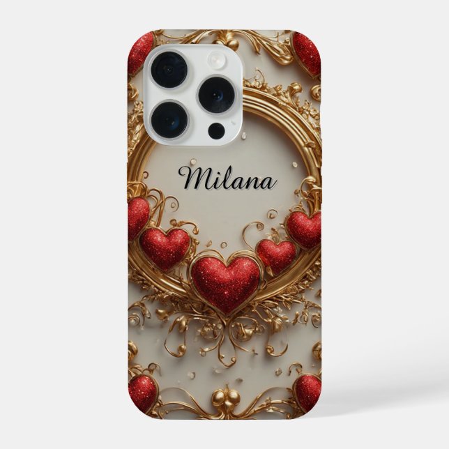 Custom Name Elegant Royal Romantic Glam Aesthetic iPhone Case (Back)