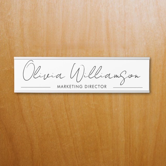 Custom Name Elegant Script Modern Personalised Door Sign (Creator Uploaded)