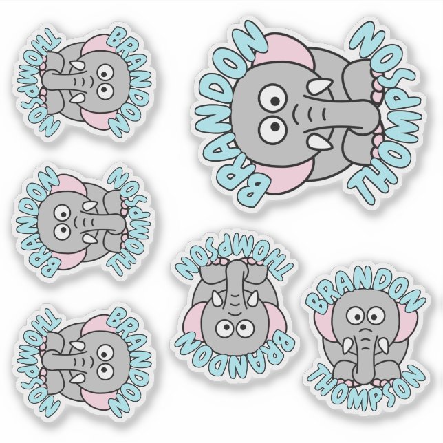 Custom Name Elephant Zoo Animal (Front)