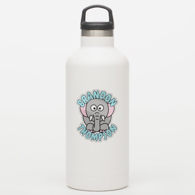 Custom Name Elephant Zoo Animal (Waterbottle)
