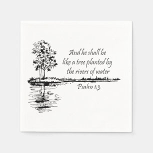 Custom Name Encouraging Scripture Psalm 1:3 Napkin