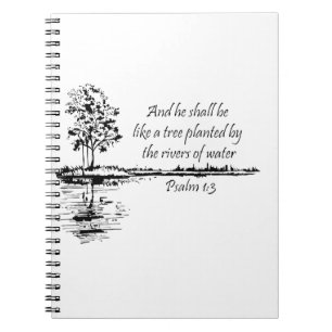 Custom Name Encouraging Scripture Psalm 1:3 Notebook