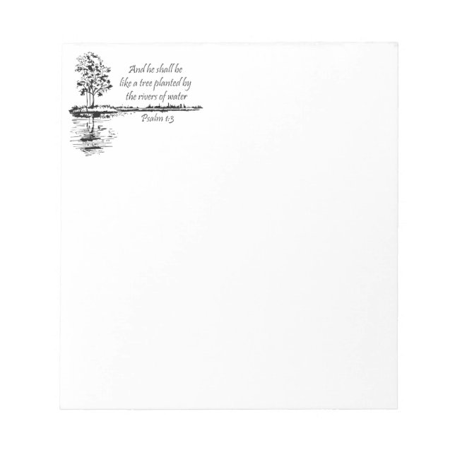 Custom Name Encouraging Scripture Psalm 1:3  Notepad (Front)