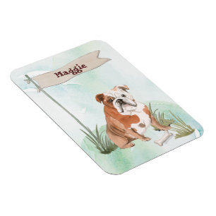 Custom Name English Bulldog Pet Dog Magnet