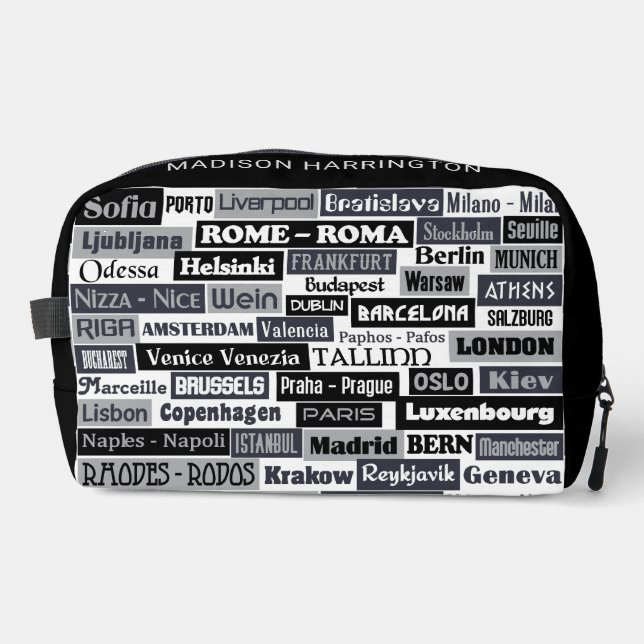 Custom Name European Traveller Dopp Kit (Front)