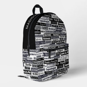 Custom Name European Traveller Printed Backpack
