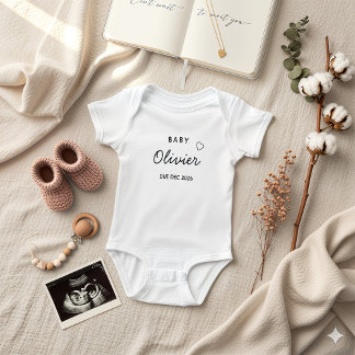Custom Name & Expected Month Baby Bodysuit