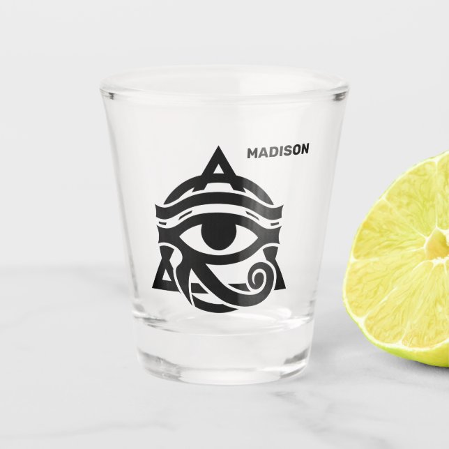 Custom Name Eye of Horus Shot Glass (Front)