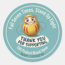 Custom Name Fall Seven Times Stand Up Eight Sticke
