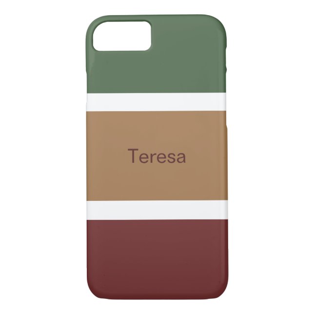 Custom Name Fall Striped Pattern Case-Mate iPhone Case (Back)
