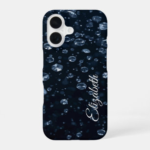 Custom Name Falling Diamonds iPhone 16 Case