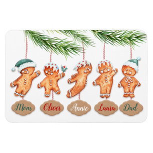 Custom name family Christmas art Gingerbread Magnet