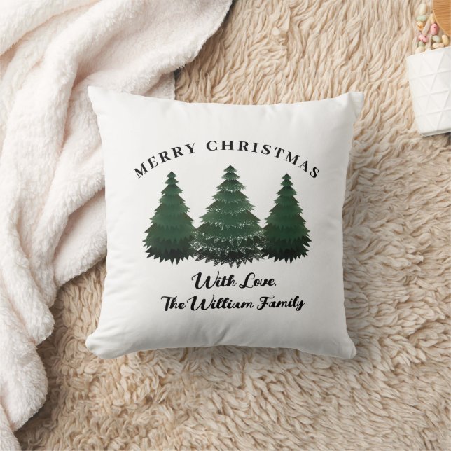 Custom Name Family Christmas Tree Farm Holiday Cushion (Blanket)