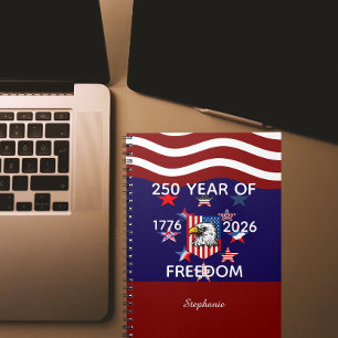 Custom Name , Family & Freedom America 250 Year Notebook