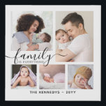 Custom Name Family Quote Keepsake 5 Photo Collage  Faux Canvas Print<br><div class="desc">Modern 5 photo collage canvas print with' family is everything ' quote typography.</div>