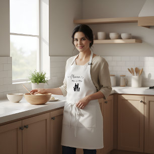 Custom Name Family Silhouette Gift for Mum  Standard Apron