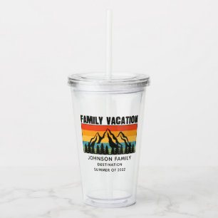 Custom Name Family Vacation Hiking Camping Acrylic Tumbler