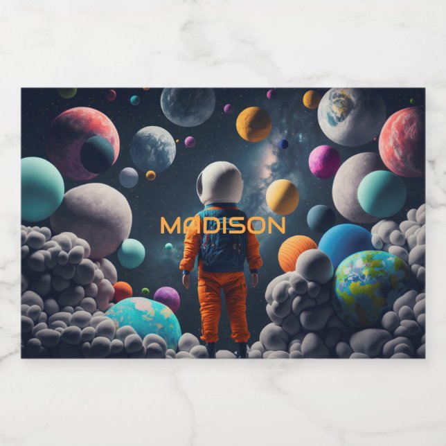 Custom Name Fantasy Space Kid Food Label (Single Label)