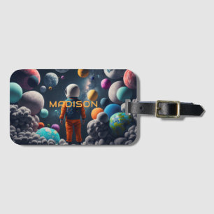 Custom Name Fantasy Space Kid Luggage Tag