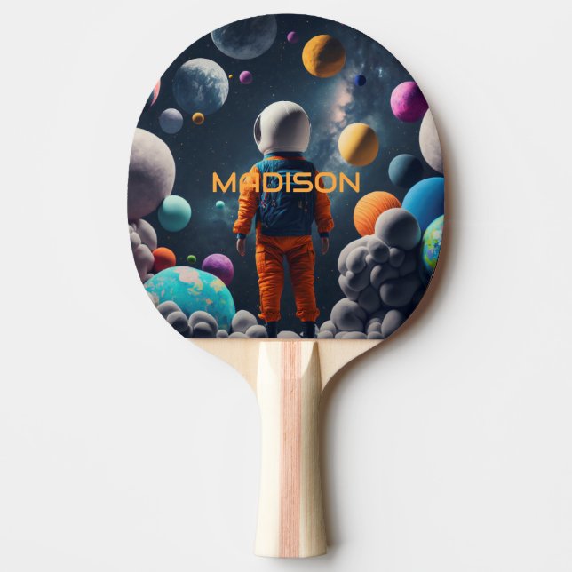 Custom Name Fantasy Space Kid Ping Pong Paddle (Front)