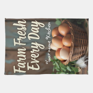 Custom Name Farmhouse Kitchen Linen Tea Towel