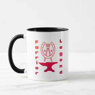 Custom Name Farrier Legend Yellow Anvil Horseshoe Mug