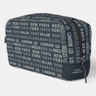 Custom Name Fashion Cities Dopp Kit