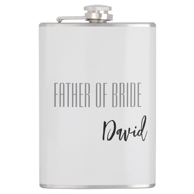 Custom Name Father Of Bride Flask (Front)