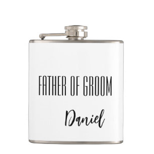 Custom Name Father Of Groom Flask