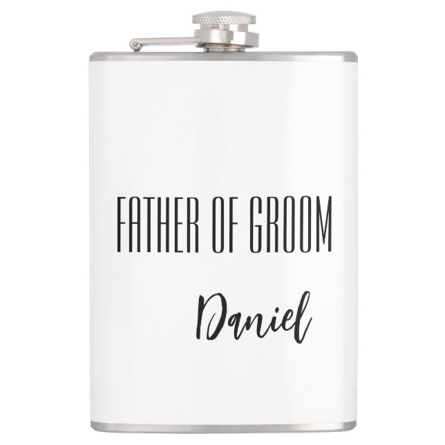 Custom Name Father Of Groom Flask (Front)