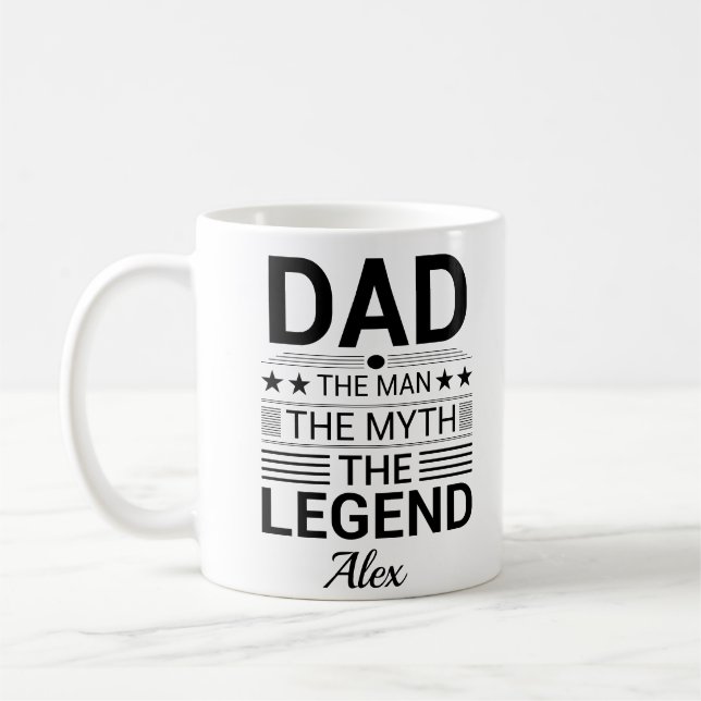 Custom Name Father's Day Coffee Mug (Left)