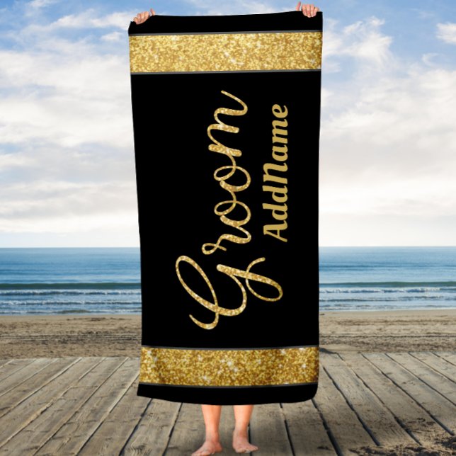 Custom Name Faux Glitter Bath Towel (Creator Uploaded)