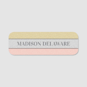 Custom Name Faux Glitter Bling Tag