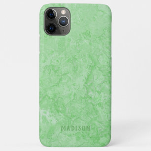 Custom name Faux Green Marble phone cases