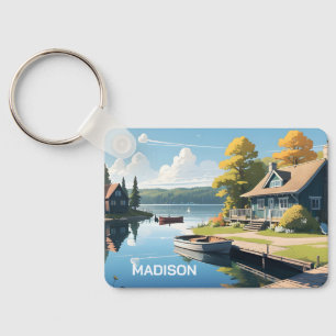 Custom Name Finland Nature Illustration Key Ring